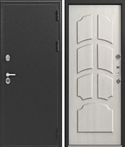 Дверь входная с терморазрывом для улицы Эталон ТМ-2, внешняя антик-серебро, МДФ-сосна милк