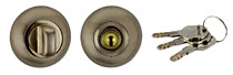 Завертка с ключом Renz, круглая, бронза античная блестящая