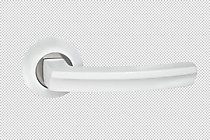 Ручка дверная Puerto, AL 550-08 матовый супер белый - хром блестящий