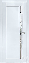 Межкомнатная дверь из экошпона 698-ЗР эмалекс белый серия мастер, вставки зеркало (Дера) 