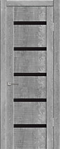 Межкомнатная дверь Агата-05, грей, черное стекло "лакобель"