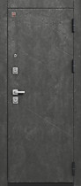Дверь входная для квартиры с зеркалом С-114, снаружи МДФ серый камень-черный муар, Центурион