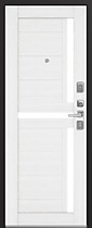 Дверь входная для квартиры LUX-3, внутрь царговая панель со стеклом - сноу, Центурион