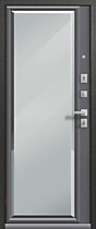 Дверь входная для квартиры LUX-1, внутрь кашемир графит с зеркалом фацетом, Центурион