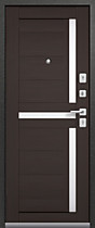 Дверь входная для квартиры LUX-3, внутрь царговая панель со стеклом - лиственница тёмная, Центурион