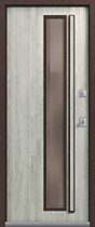 Дверь Т-4 Premium с терморазрывом для улицы, внутрь дуб полярный, стеклопакет, стекло Bronze, Центурион