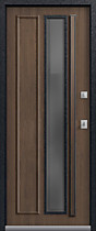 Дверь Т-5 Premium с терморазрывом для улицы, внутрь миндаль, стеклопакет, стекло Gray, Центурион