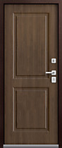 Дверь входная для улицы Т-4 с терморазрывом, внешняя шоколадный муар, внутрь МДФ миндаль, Центурион