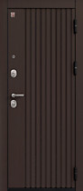 Дверь входная для квартиры V-15, внешняя черный муар - МДФ лиственница темная, Центурион 