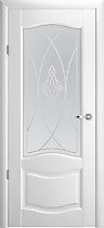 Дверь Лувр 1 ПО (Vinyl), белый, стекло - галерея