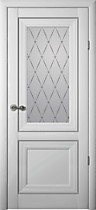 Межкомнатная дверь Рим ПО с покрытием Vinil Albero, платина, стекло Гранд