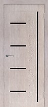Межкомнатная дверь Азалия ПО, лиственница кремовая, стекло черное лакобель (black)