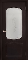 Межкомнатная дверь Фоман ПО, матовое стекло с рисунком, венге