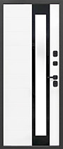 Дверь входная для улицы Luxor Termo 5, пятикамерный стеклопакет с тонировкой, эмалит белый - RAL 9003 