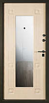 Дверь входная для квартиры Алмаз-1 Руст с зеркалом, дуб беленый