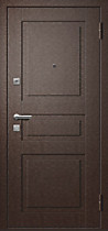Дверь входная для квартира Санто-2 (Santo-2 Light), внутрь коричневый шёлк с объемный декоративным рисунком на металле