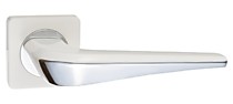 Дверная ручка Фиоре (Renz), матовый супер белый-хром блестящий