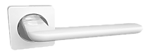 Дверная ручка Лана (Renz), матовый супер белый - хром блестящий