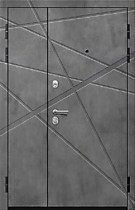 Дверь входная Орфей-221 две створки Ретвизан, внешняя МДФ бетон темный