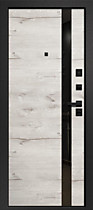 Дверь входная для квартиры Орфей-311 new, внутрь дуб арктик горизонтальный-стекло черный лак 