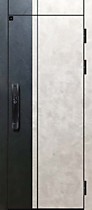 Дверь для квартиры Орфей-711 Сан-Ремо с зеркалом, снаружи бетон Лофт бежевый | лофт черный